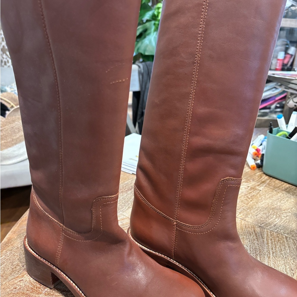 Steve Madden Riggs Brown Leather Boots